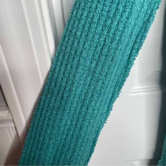 Free People We The Free North Shore Waffle Knit Thermal Tunic Top in Teal M - Picture 8 of 13
